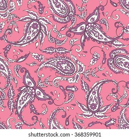 Paisley Pattern. Seamless Asian Textile Background