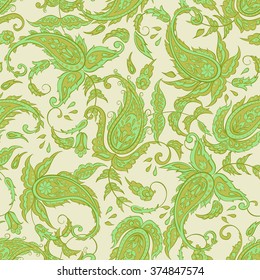 Paisley Pattern. Seamless Asian Textile Background