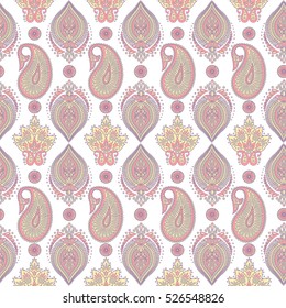 Paisley Pattern. Seamless Asian Textile Background