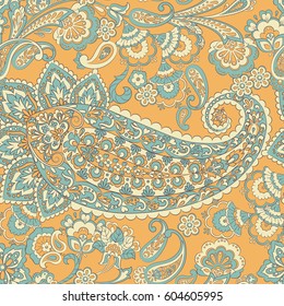 Paisley Pattern. Seamless Asian Textile Background