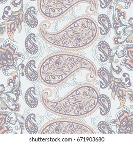 Paisley Pattern. Seamless Asian Textile Background
