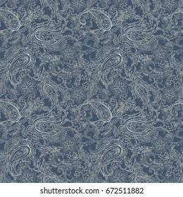 Paisley Pattern. Seamless Asian Textile Background