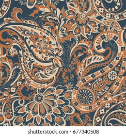 Paisley Pattern. Seamless Asian Textile Background