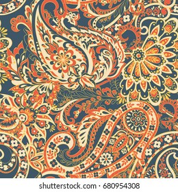 Paisley Pattern. Seamless Asian Textile Background
