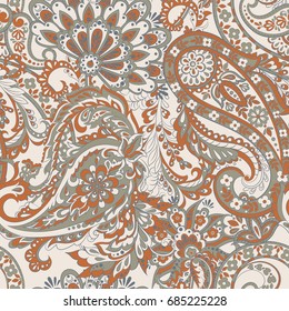 Paisley Pattern. Seamless Asian Textile Background