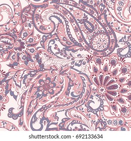 Paisley Pattern. Seamless Asian Textile Background