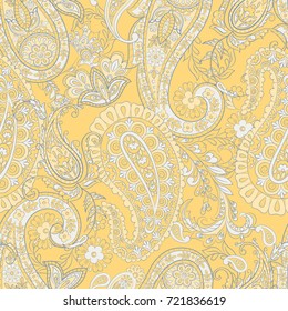 Paisley Pattern. Seamless Asian Textile Background