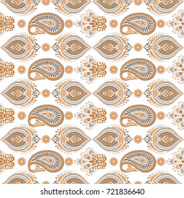 Paisley Pattern. Seamless Asian Textile Background