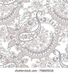 Paisley Pattern. Seamless Asian Textile Background