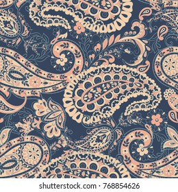 Paisley Pattern. Seamless Asian Textile Background