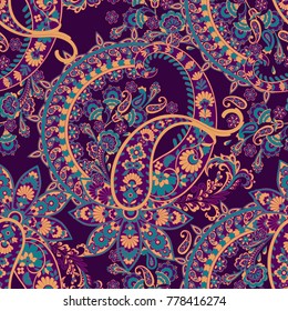 Paisley Pattern. Seamless Asian Textile Background