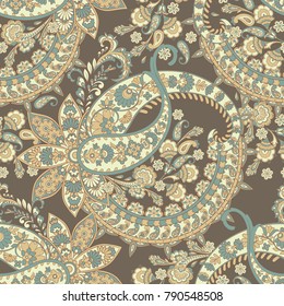 Paisley Pattern. Seamless Asian Textile Background