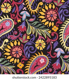 Paisley pattern, seamless floral vintage, ethnic paisly motifs. eastern, modern style. artwork for textile, wallpaper and decoration design.