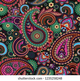 Paisley pattern. Seamless oriental pattern based on vintage motifs.