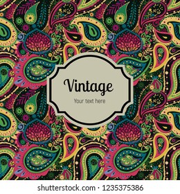 Paisley pattern. Seamless oriental pattern based on vintage motifs.