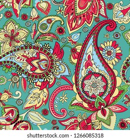 Paisley pattern. Seamless oriental pattern based on vintage motifs.