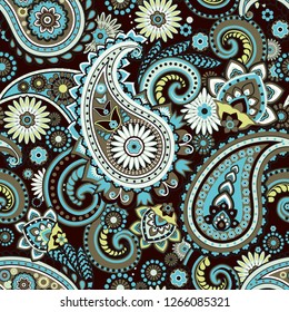 Paisley pattern. Seamless oriental pattern based on vintage motifs.