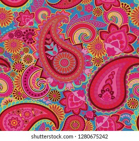 Paisley pattern. Seamless oriental pattern based on vintage motifs.