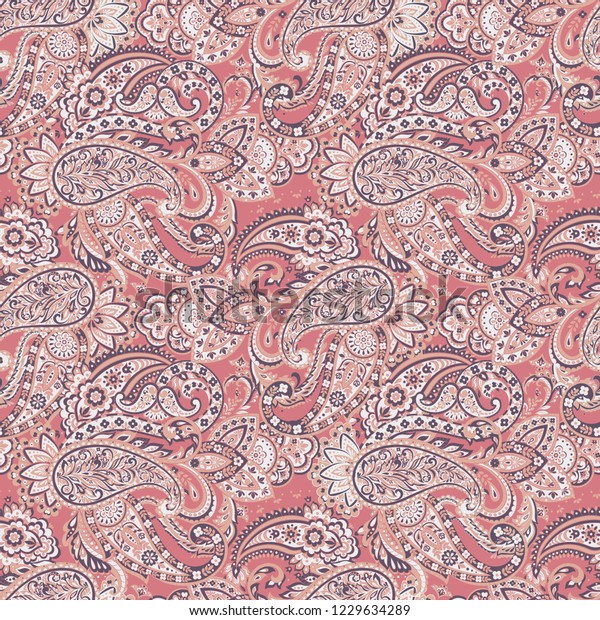 Paisley Pattern Seamless Vintage Floral Background Stock Vector ...