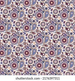 paisley pattern and stylized flowers ornament 