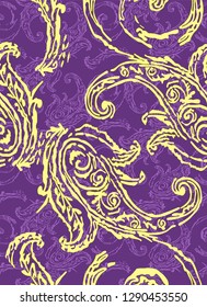 Paisley pattern. Traditional ethnic elements.Ornament Turkish cucumber seamless. Asian motifs for fashion, interior, cover, textiles, packaging, note, background. Boho style.
