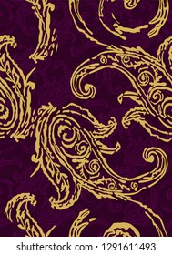Paisley pattern. Traditional ethnic elements.Ornament Turkish cucumber seamless. Asian motifs for fashion, interior, cover, textiles, packaging, note, background. Boho style.