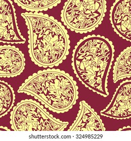 Paisley pattern vector monochrome textile print fashion seamless