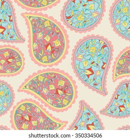 Paisley pattern vector textile print fashion seamless
