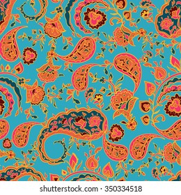 Paisley pattern vector textile print fashion seamless
