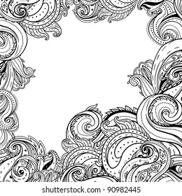 Paisley patterned frame, trendy modern wallpaper or textile  background