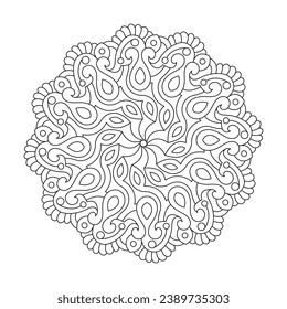 Paisley Perfection Rotate coloring book mandala page for kdp book interior, Ability to Relax, Brain Experiences, Harmonious Haven, Peaceful Portraits, Blossoming Beauty mandala design.