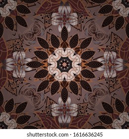 Paisley print hand drawn elements. Home decor. Seamless pattern with fantasy flowers, natural wallpaper, floral decoration curl illustration.