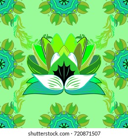 Paisley print hand drawn elements. Home decor. Seamless pattern with fantasy flowers, natural wallpaper, floral decoration curl illustration.