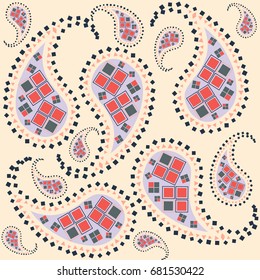 Paisley repeated background for wallpapers, banners and covers in vector