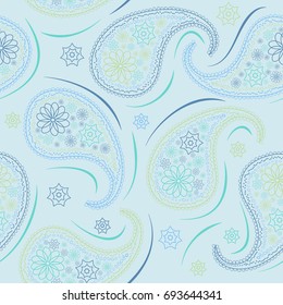 Paisley repeated background for wallpapers, banners and covers in vector