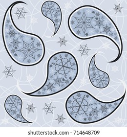 Paisley repeated background for wallpapers, banners and covers in vector