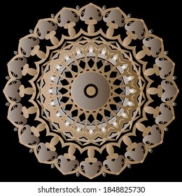 Paisley round floral mandala pattern. Vintage patterned background. Vector ethnic style paisley flowers with leaves, shapes, circles, frames. Tribal colorful ornaments. Decorative ornate design.