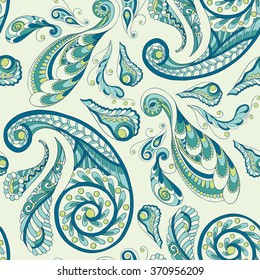 Paisley seamless background pattern. Decorative vector illustration.