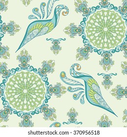 Paisley seamless background pattern. Decorative vector illustration.