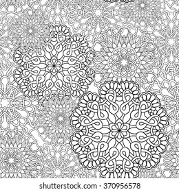 Paisley seamless background pattern. Decorative vector illustration. Outline drawing. 