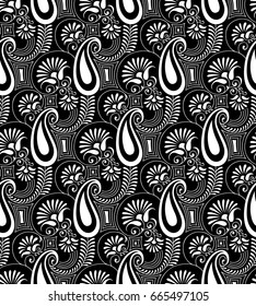 Paisley seamless background for textile fabric