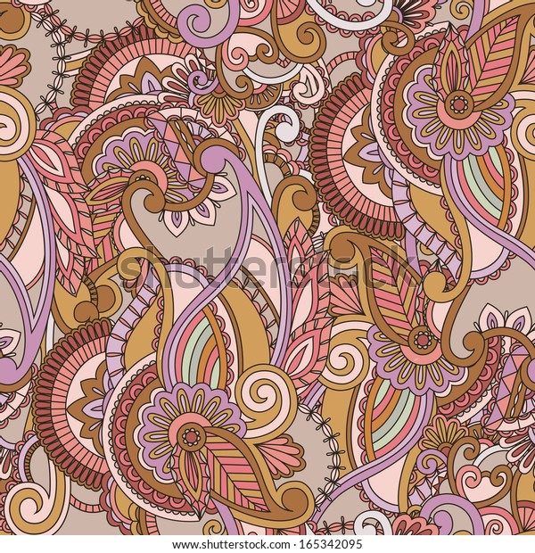 Paisley Seamless Background Vector Illustration Stock Vector (Royalty ...