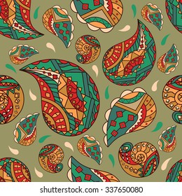 Paisley seamless background.Vector  abstract floral pattern.