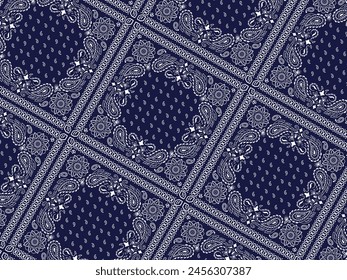 Paisley Seamless Bandana Repeat Vector Pattern