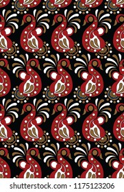 paisley seamless black pattern