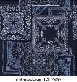 Paisley Seamless Blue Pattern