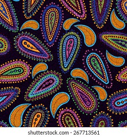 Paisley seamless colorful pattern