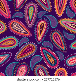Paisley seamless colorful pattern
