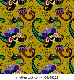 Paisley seamless colorful pattern