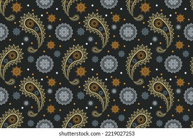 Paisley seamless Digital textile pattern, Floral paisley Indian pattern, Mughal Digital art for print fabric background shirt fashion wrapping paper